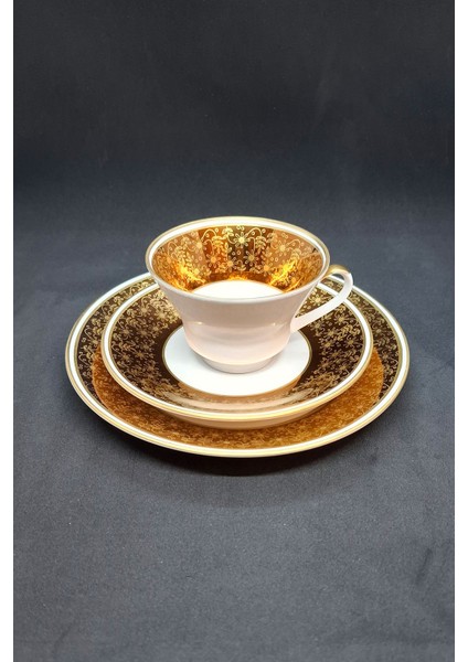 Porzellan Harmonie Vintage Çay Fincanı 3 Parça 210 ml Doğu Alman Yapımı