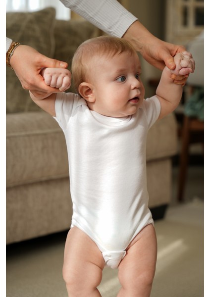 %100 Pamuk 8'li Bebek Body - Kısa Kollu ve Çıtçıtlı Beyaz Zıbın fiyatları