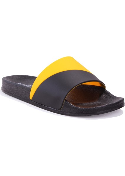 S263071 Siyah Sarı Günlük Ortopedik Erkek Spor Terlik