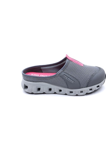 K5204 Memory Foam Burnu Kapalı Gri Kadın Sabo Terlik