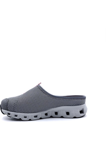K5204 Memory Foam Burnu Kapalı Gri Kadın Sabo Terlik