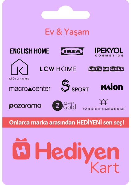 Hediyen Kart - Ev & Yaşam - 1000 Tl