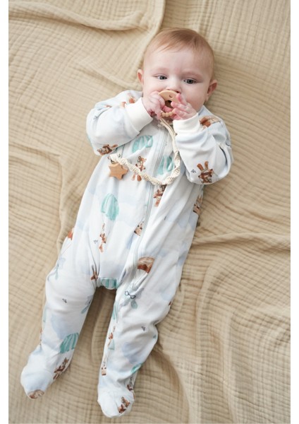Bebek Uyku Tulumu ve Oyun Pijaması %100 Pamuk - Tek Parça Önden Fermuarlı Tulum Pijama