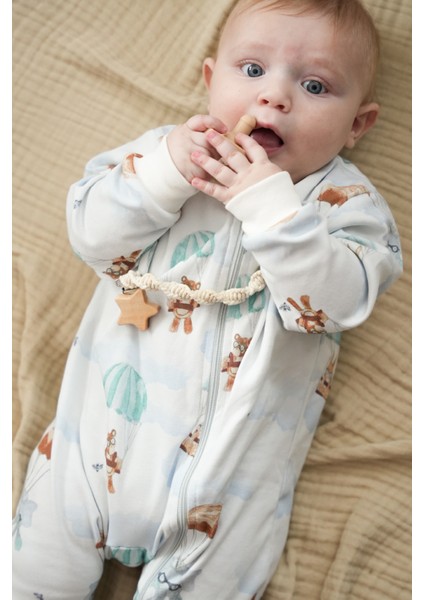 Bebek Uyku Tulumu ve Oyun Pijaması %100 Pamuk - Tek Parça Önden Fermuarlı Tulum Pijama