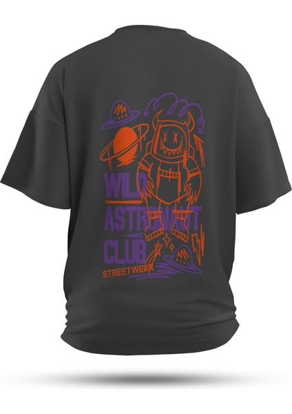 T-Shirt,Orbit Crew Sırt Baskılı,Regular, Pamuk,Antrasit T-Shirt No:00720