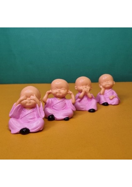 Mini Buda Bebekler 4'lü Set Görmedim Duymadım Bilmiyorum Umursamıyorum Biblo Kokulu Taş