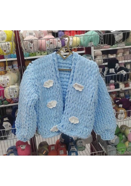 Puffy Bayan Hırkası Bulut Detayli