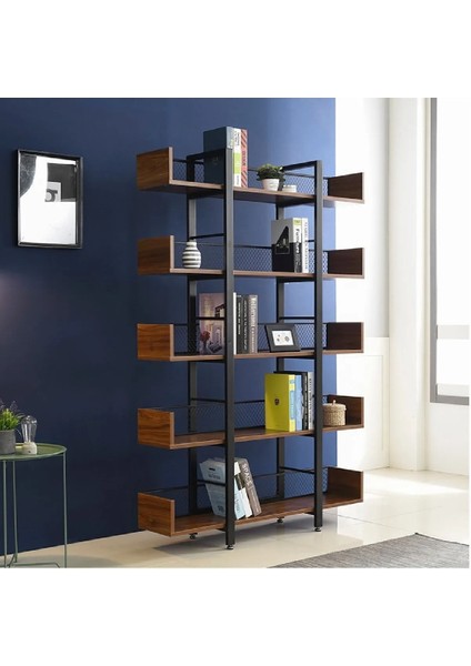 DEVİN DEKOR Endüstriyel Tasarım 5 Katlı Tel Detaylı Kitaplık-Aksesuar Rafı-Çiçeklik-Çok Amaçlı Raf fiyatları