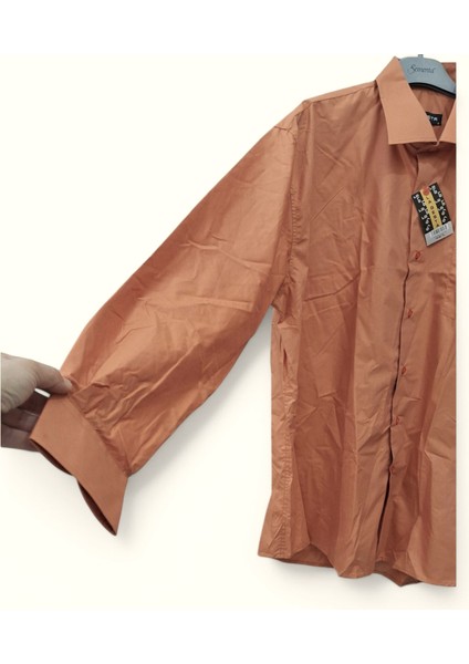 LagestaLAGESTA TURUNCU BÜYÜK BEDEN XL - 2XL TURUNCU / KİREMİT RENK PAMUKLU KLASİK SERT YAKA GÖMLEK fiyatları