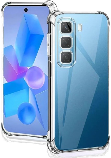 Caseworld Infinix Hot 50 Kapak Kamera Korumalı Airbag Antishock Köşe Korumalı Şeffaf Silikon Kılıf