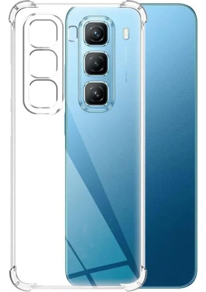 Caseworld Infinix Hot 50 Kapak Kamera Korumalı Airbag Antishock Köşe Korumalı Şeffaf Silikon Kılıf
