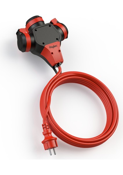 Arge Toptan Askı Tip Kauçuk Üçlü Uzatma Priz Seti 1o mt 3x1,5 mm Ttr Kablo Kapaklı