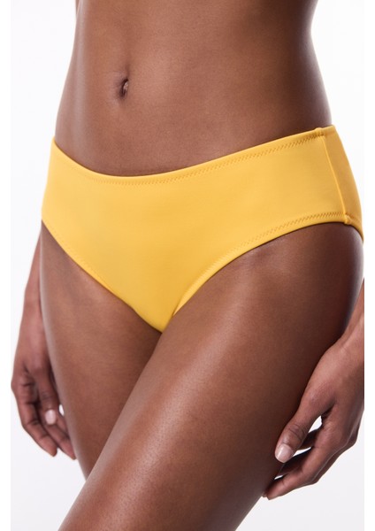 Sarı Orta Bel Hipster Bikini Altı modelleri