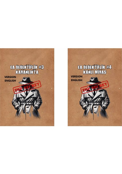 Ikili Paket Ingilizce Versiyon Dedektif Oyunu Seri Katil Davası, Suçluyu Bulma, Çözülemeyen Davalarr #002