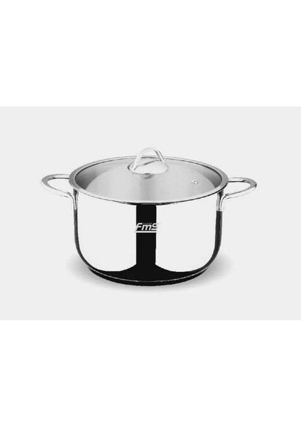 Ideal Derin Çelik Tencere 26 cm Metal Sap Cam Kapak