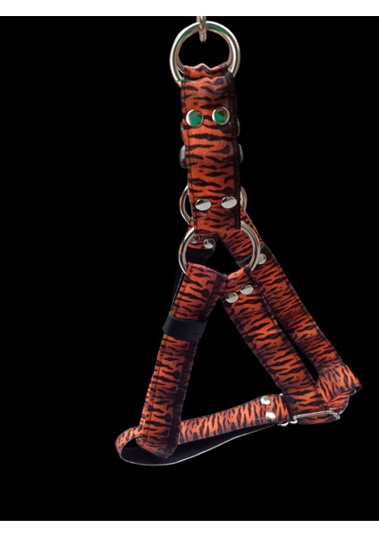 Köpek göğüs tasması orta ırk kaplan desenli kolon göğüs ölçüsü:50-85cm ayarlamalı dog harness GT4-2