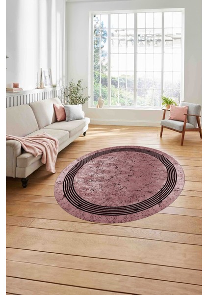 Çerçeveli Sade Mermer Desenli Yıkanabilir Kaymaz Yuvarlak Salon Halısı, ÇERÇEVELİ-Y-105-BORDO, modelleri