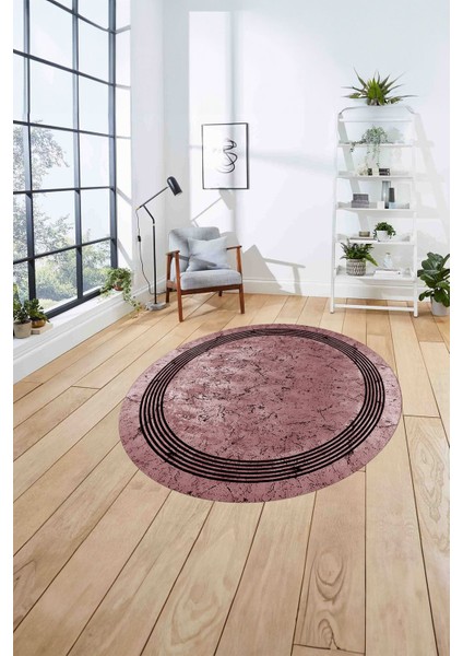 Çerçeveli Sade Mermer Desenli Yıkanabilir Kaymaz Yuvarlak Salon Halısı, ÇERÇEVELİ-Y-105-BORDO, fırsatları