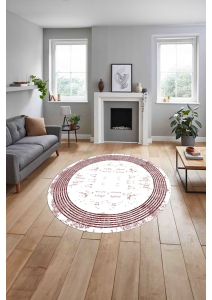 Çerçeveli Dijital Baskılı Yıkanabilir Kaymaz Yuvarlak Salon Halısı, Çerçeveli-Y-70-Bordo, indirimleri