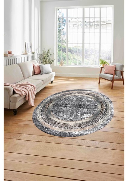 Çerçeveli Modern Sade Baskılı Yıkanabilir Kaymaz Yuvarlak Salon Halısı, ÇERÇEVELİ-Y-119-RENKLİ, modelleri