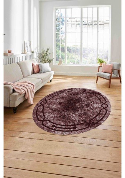 Çerçeveli Hitit Kesme Modelli Yıkanabilir Kaymaz Yuvarlak Salon Halısı, Çerçeveli-Y-63-Bordo, modelleri
