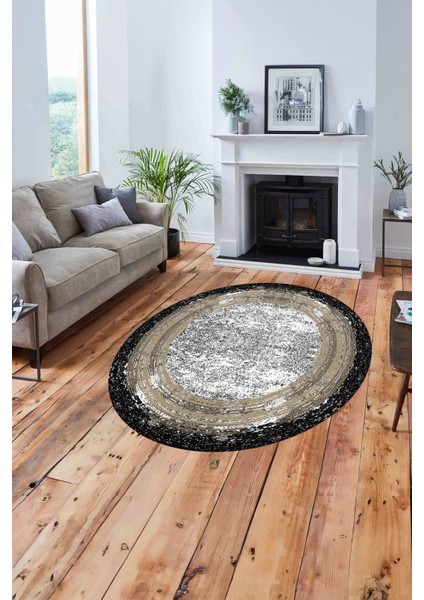 Çerçeveli Klasik Modern Yıkanabilir Kaymaz Yuvarlak Salon Halısı, ÇERÇEVELİ-Y-127-BEJ, fiyatları