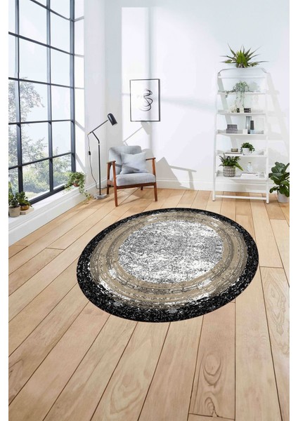 Çerçeveli Klasik Modern Yıkanabilir Kaymaz Yuvarlak Salon Halısı, ÇERÇEVELİ-Y-127-BEJ, fırsatları