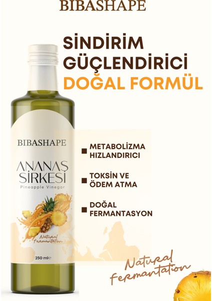 Doğal Fermantasyon Ananas Sirkesi 250 ml – Katkısız, Doğal