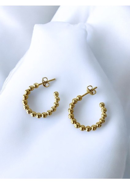 Zarif Inci Formlu Gold Rengi Tasarım 925 Ayar Gümüş Halka Küpe fiyatları