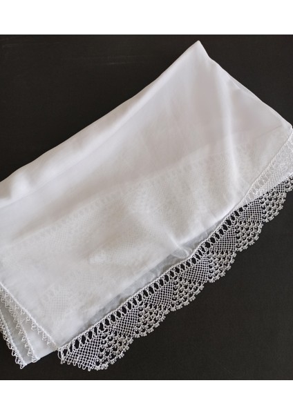 El Işi Iğne Oyası Mevlüt Başörtüsü 140 * 70 cm Boyutunda - Beyaz Sıra Enginar Model fiyatları