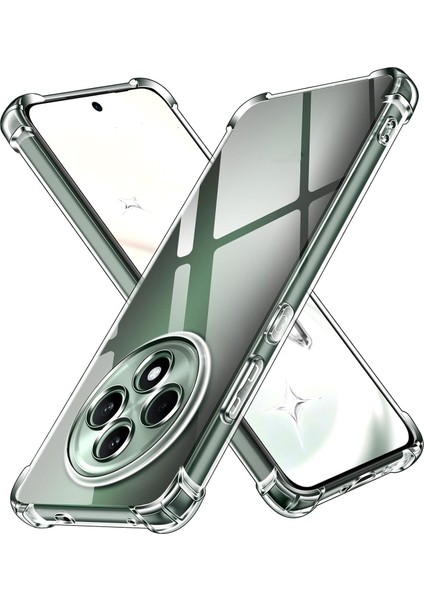 Oppo Reno 12F Kapak Kamera Korumalı Airbag Antishock Köşe Korumalı Şeffaf Silikon Kılıf