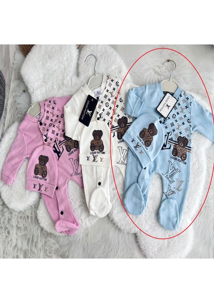 Baby Marka Wilton Desen Şapkalı Tulum Unisex 6-24 Ay