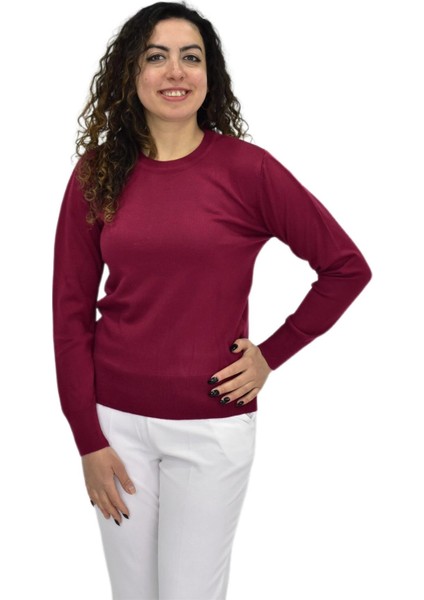 Kadın Sıfır Yaka Spor Kazak BGL-ST04085