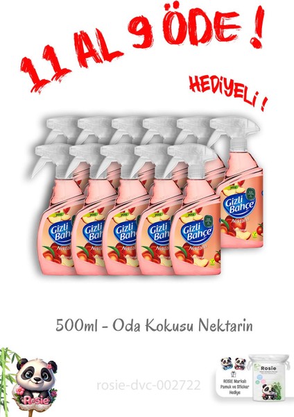Eyüp Sabri 11 Al 9 Öde Gizli Bahçe Oda Kokusu Nektarin 500 ml ve Rosie Hediye