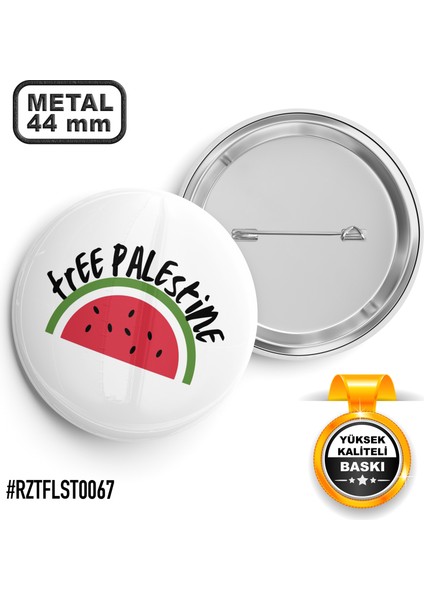 Karpuz Free Palestine İğneli Rozet 44 mm