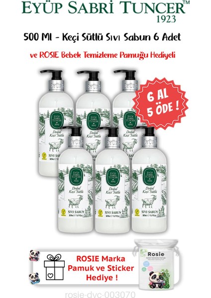 Keçi Sütlü Sıvı Sabun 500 ml ve Rosie Hediyeli