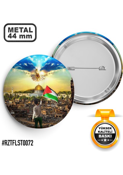 Mescid-I Aksa Görsel Iğneli Rozet 44 mm
