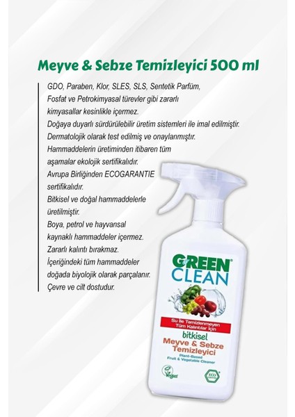 Gren Clean 5 Al 4 Öde Meyve Sebze Temizleyici 500 ml ve Rosie Pamuk