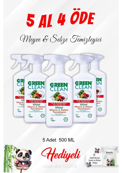 Gren Clean 5 Al 4 Öde Meyve Sebze Temizleyici 500 ml ve Rosie Pamuk fiyatları