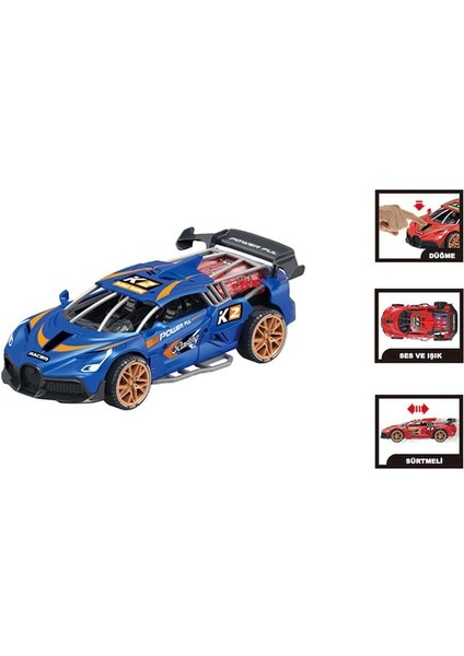 MG-D500-04-06 Sesli ve Işıklı Sürtmeli Spor Araba