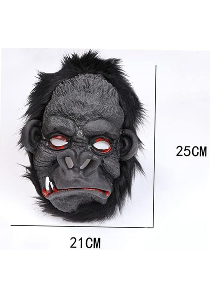 Lateks Goril Maskesi Maymun Maskesi Et Maskesi Orangutan Siyah Saçlı 4 No