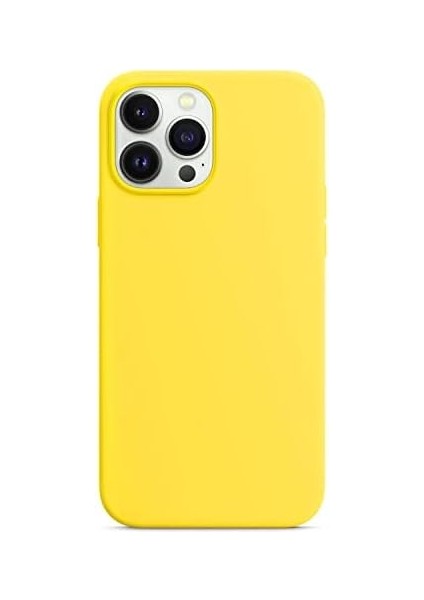 Apple iPhone 13 Pro Max Için Kılıf Liquid Lansman Silikon Sarı [Apple iPhone 13 Pro Max ile Uyumlu Kılıf - Sarı]