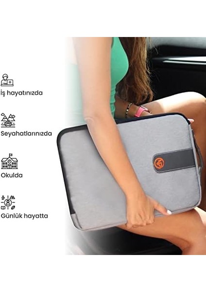 Aceplus 15,6" Macbook,apple Ipad Uyumlu,ultra Korumalı Notebook & Tablet Kılıfı/çantası-Açık Gri