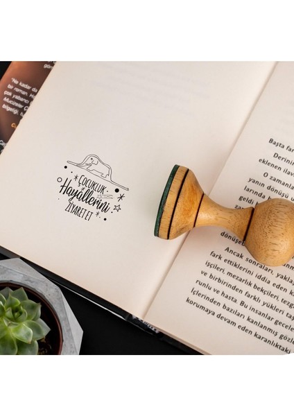 Prens Tasarımlı Ahşap Kaşe Seti - Little Prince Baskılı Kitap Mührü