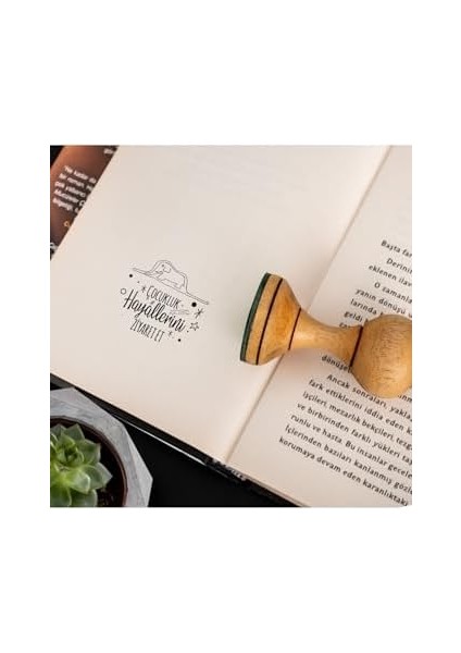 Prens Tasarımlı Ahşap Kaşe Seti - Little Prince Baskılı Kitap Mührü