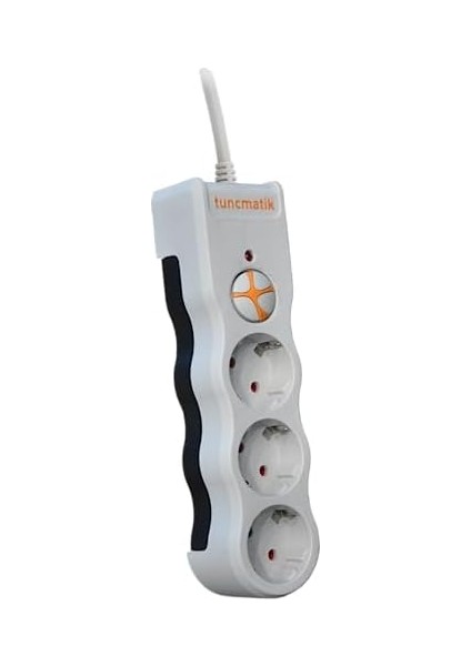 TSK19009 Powersurge 3-Surge Protectıon PLUG-1050 Joule-Wıth Cable Beyaz