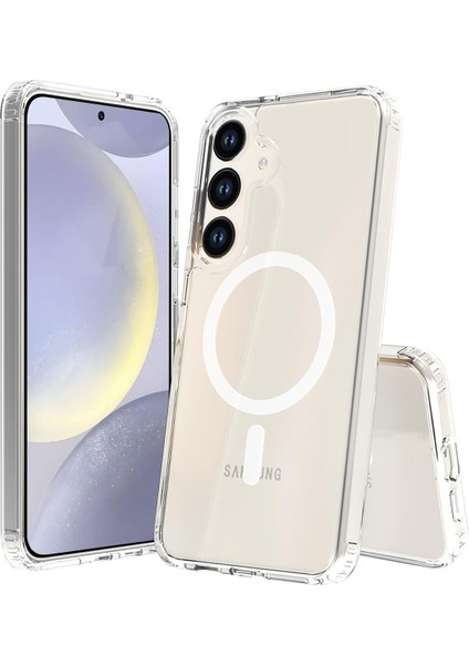 Labs Galaxy S24 Plus ile Uyumlu (6.7 Inç) Magsafe Uyumlu Air Hybrid Darbe Emici Tpu + Pc Şeffaf Kılıf