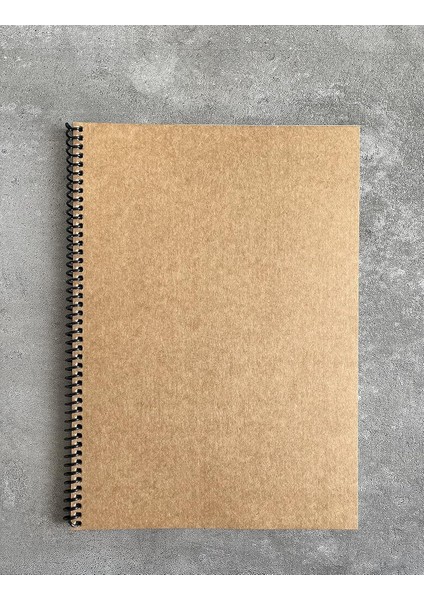 Tanıtım Çizgisiz Spiralli Defter, A4 Boyut (21X29,7 Cm), 60 Yaprak, 90GR. Ivory Kağıt, Ofis Için Ideal, Planlayıcı (Kahverengi Kapak)