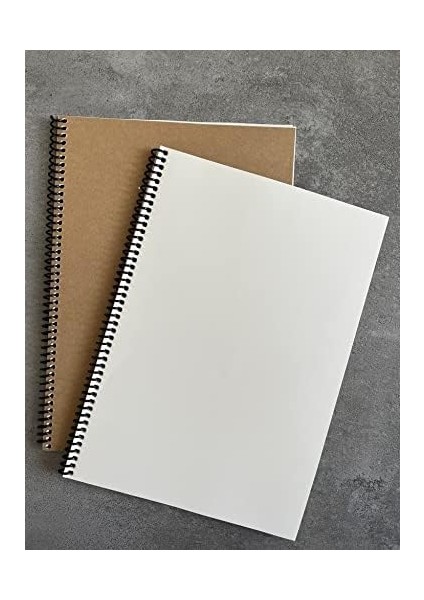 Tanıtım Çizgisiz Spiralli Defter, A4 Boyut (21X29,7 Cm), 60 Yaprak, 90GR. Ivory Kağıt, Ofis Için Ideal, Planlayıcı (Kahverengi Kapak)