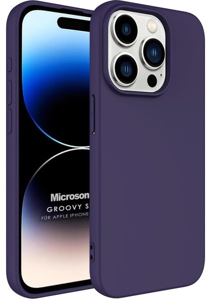 Apple iPhone 15 Pro Için Groovy Soft Derin Mor [Apple iPhone 15 Pro ile Uyumlu Kılıf - Mor]